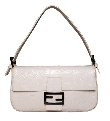 Fendi vintage bianco pelle - fendi,